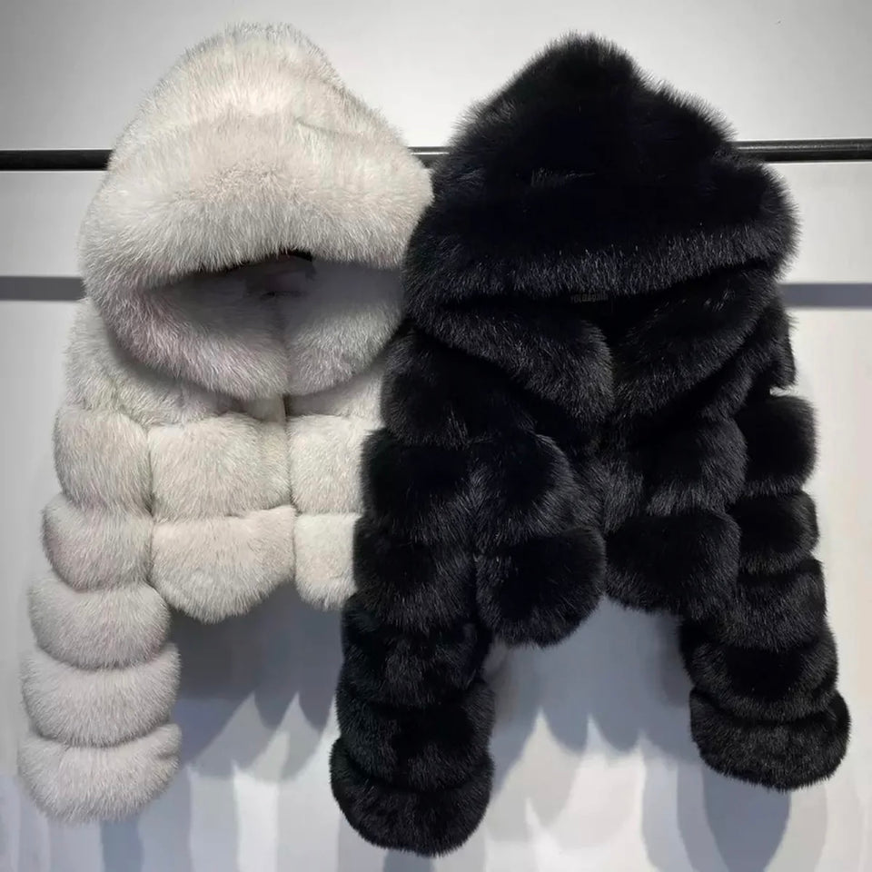 KAYALI HODDED FUR COAT